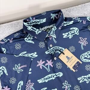 NWT Chubbies Men's The Neon Glad Performance Golf Polo‎ Size Small